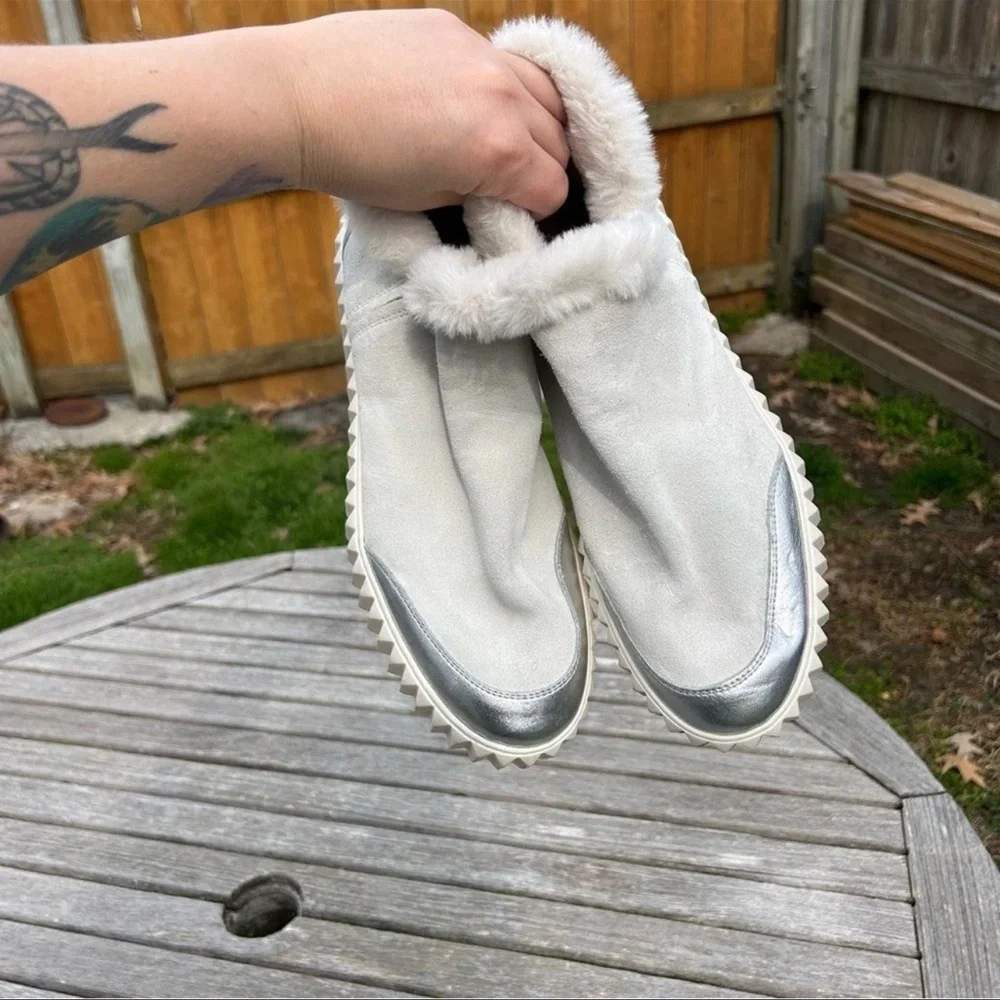 Voile Blanche‎ Luna Leather Fur Trim Sneaker Bootie Boots Size 40 / Size 10